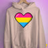 Pansexual Pride 8-Bit Pixel Heart Hoodie - Light Pink